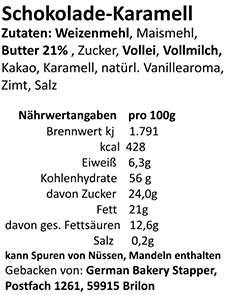 Zutaten-Schokolade-Karamell